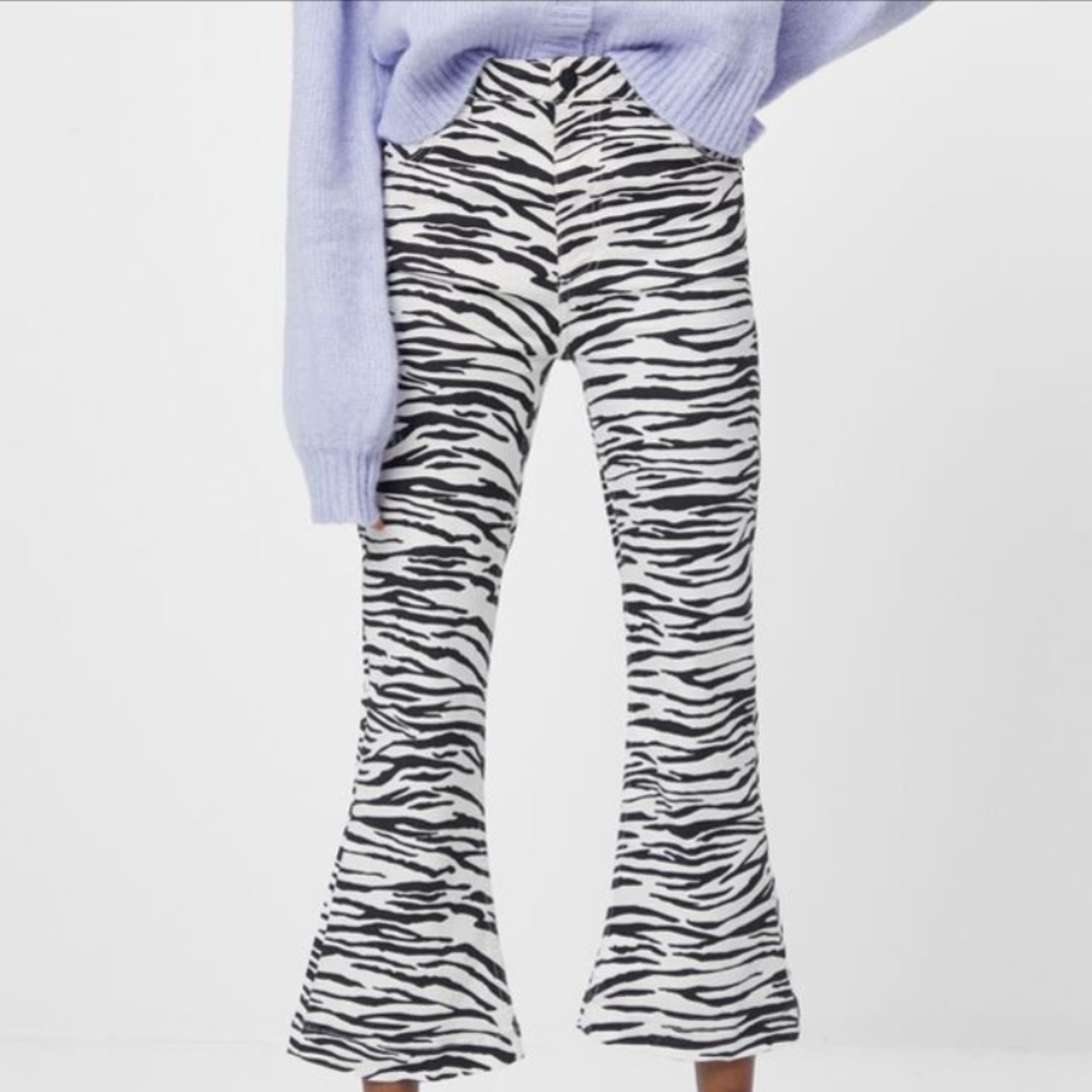 Bershka Animal Print Kick Flare Pant